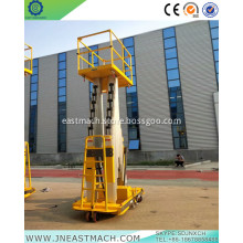 14m Electric Hydraulic Aluminum Double Masts Vertical Lift